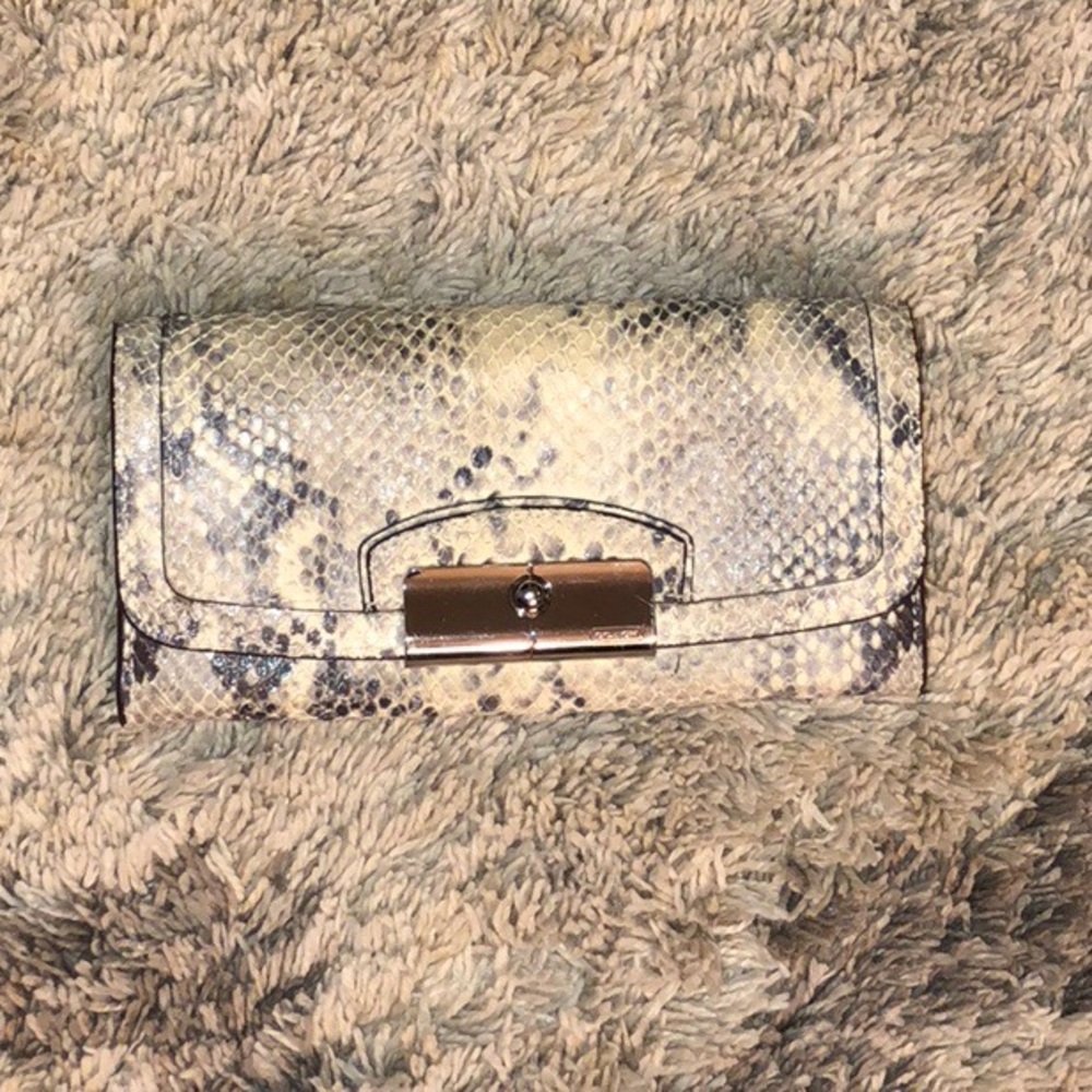 Coach snake print leather wallet
